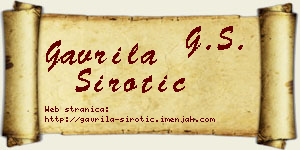 Gavrila Sirotić vizit kartica